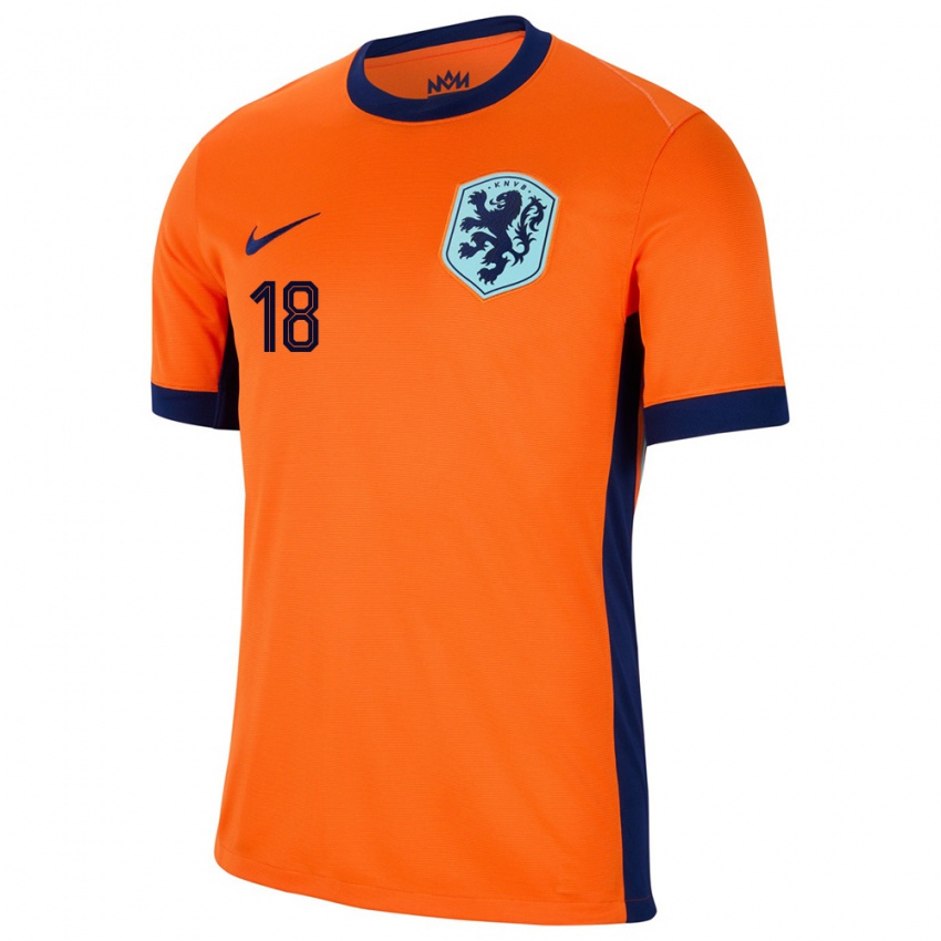 Børn Holland Antoni Milambo #18 Orange Hjemmebane Spillertrøjer 24-26 Trøje T-Shirt