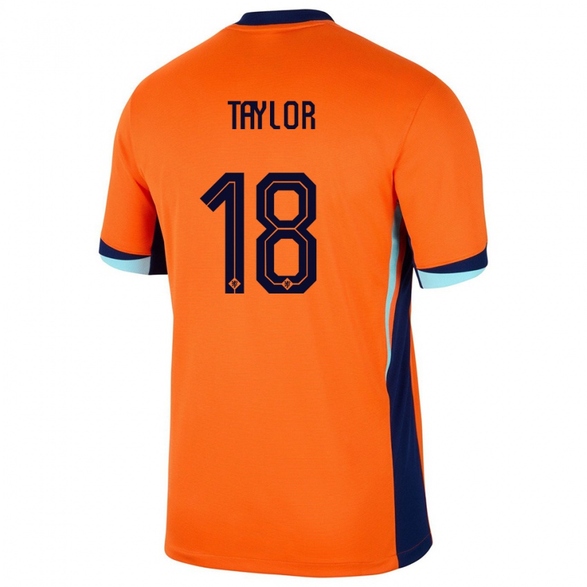 Børn Holland Kenneth Taylor #18 Orange Hjemmebane Spillertrøjer 24-26 Trøje T-Shirt