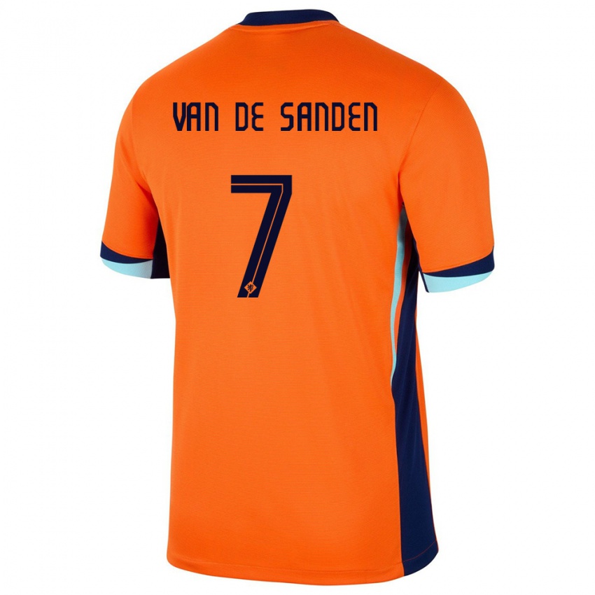 Børn Holland Shanice Van De Sanden #7 Orange Hjemmebane Spillertrøjer 24-26 Trøje T-Shirt