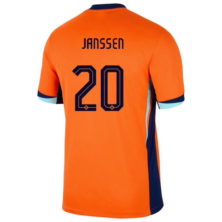 Børn Holland Dominique Janssen #20 Orange Hjemmebane Spillertrøjer 24-26 Trøje T-Shirt