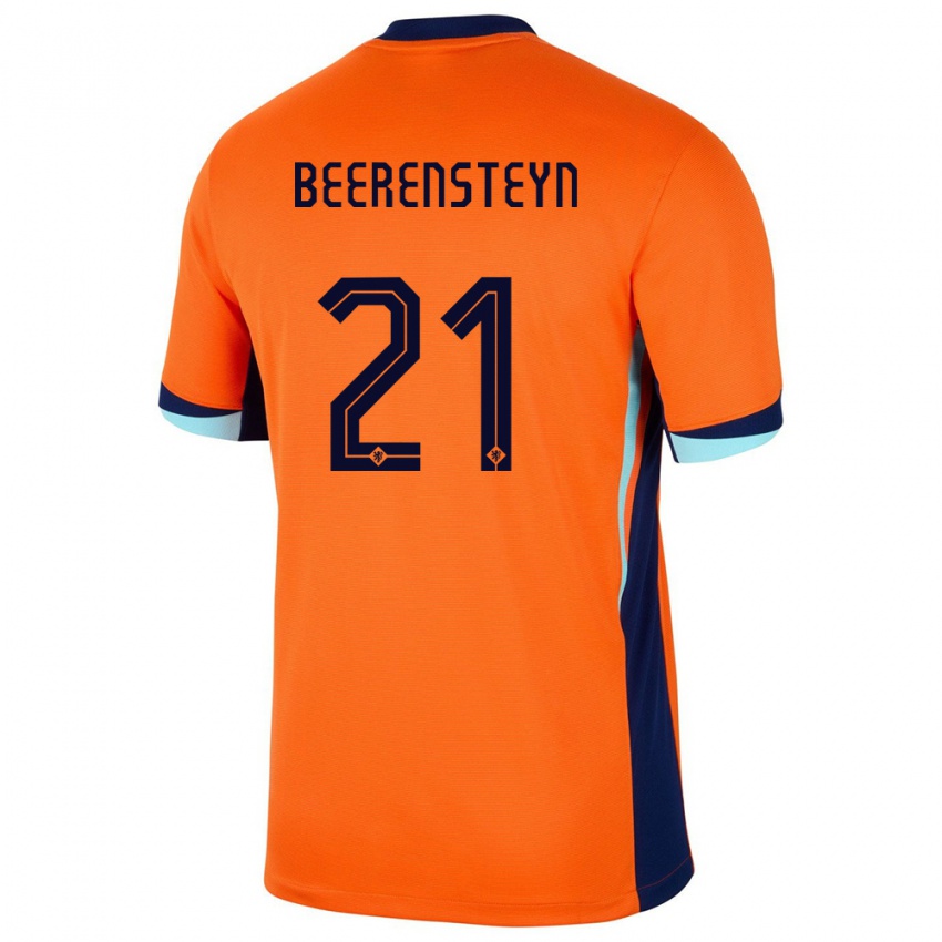 Børn Holland Lineth Beerensteyn #21 Orange Hjemmebane Spillertrøjer 24-26 Trøje T-Shirt