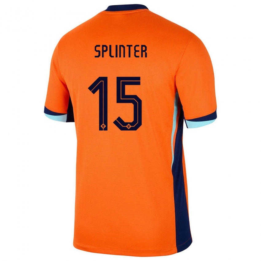 Børn Holland Ilias Splinter #15 Orange Hjemmebane Spillertrøjer 24-26 Trøje T-Shirt