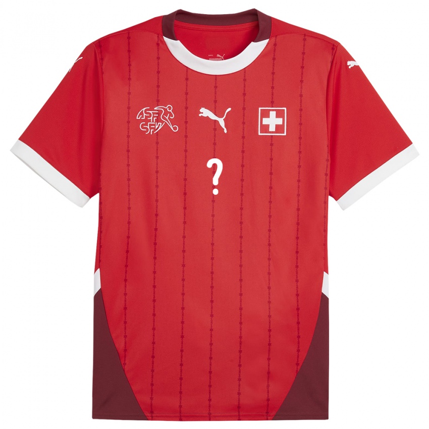 Børn Schweiz Dit Navn #0 Rød Hjemmebane Spillertrøjer 24-26 Trøje T-Shirt