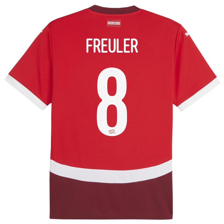 Børn Schweiz Remo Freuler #8 Rød Hjemmebane Spillertrøjer 24-26 Trøje T-Shirt