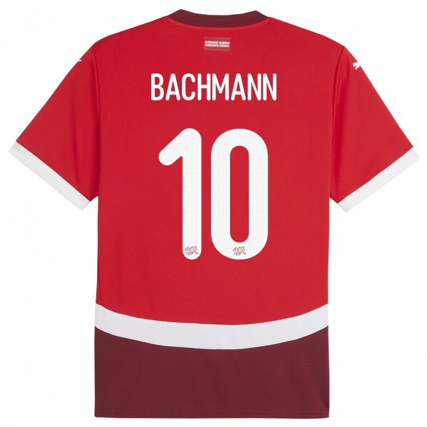 Børn Schweiz Ramona Bachmann #10 Rød Hjemmebane Spillertrøjer 24-26 Trøje T-Shirt