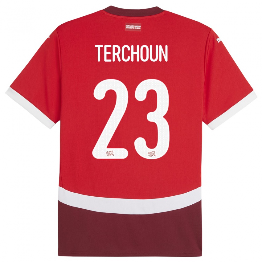 Børn Schweiz Meriame Terchoun #23 Rød Hjemmebane Spillertrøjer 24-26 Trøje T-Shirt