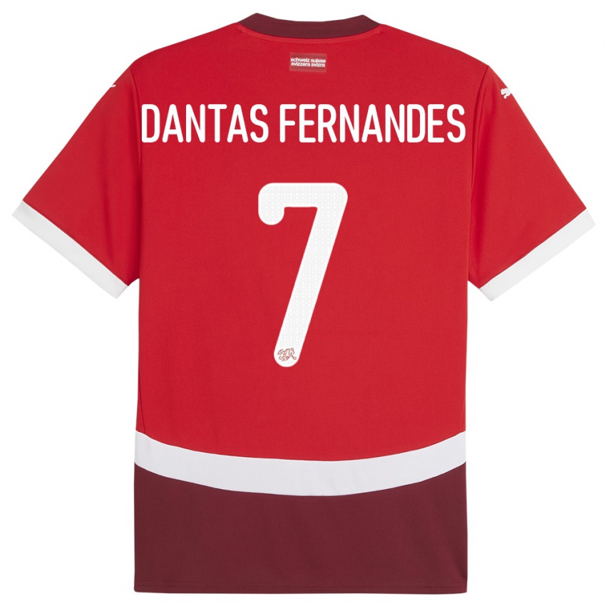 Børn Schweiz Ronaldo Dantas Fernandes #7 Rød Hjemmebane Spillertrøjer 24-26 Trøje T-Shirt