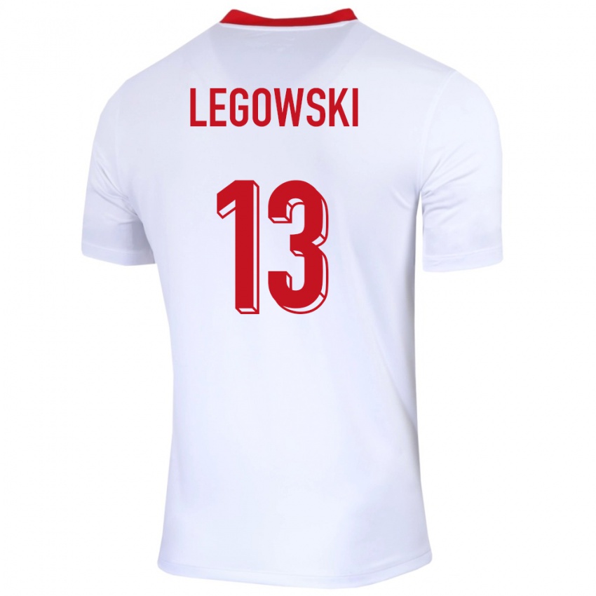 Børn Polen Mateusz Legowski #13 Hvid Hjemmebane Spillertrøjer 24-26 Trøje T-Shirt