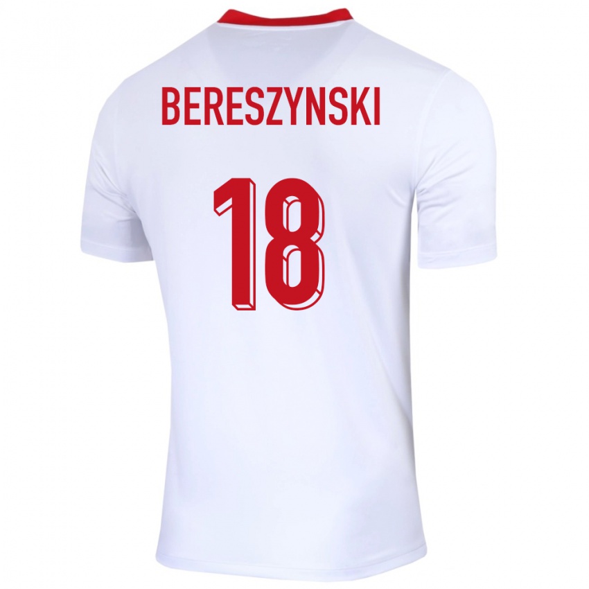 Børn Polen Bartosz Bereszynski #18 Hvid Hjemmebane Spillertrøjer 24-26 Trøje T-Shirt