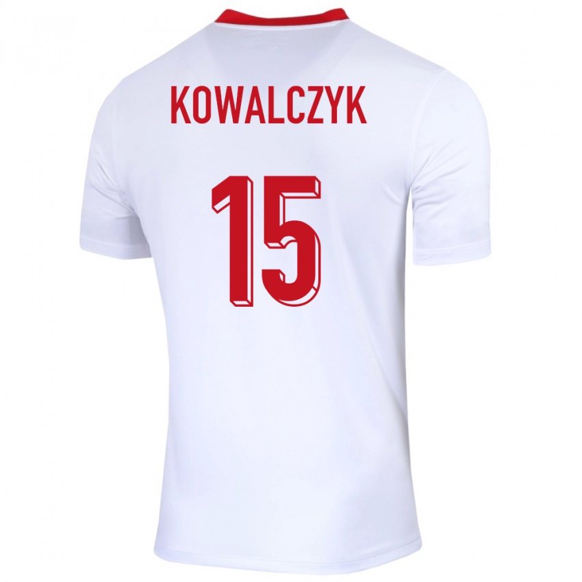 Børn Polen Mateusz Kowalczyk #15 Hvid Hjemmebane Spillertrøjer 24-26 Trøje T-Shirt