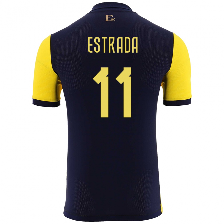 Børn Ecuador Michael Estrada #11 Gul Hjemmebane Spillertrøjer 24-26 Trøje T-Shirt