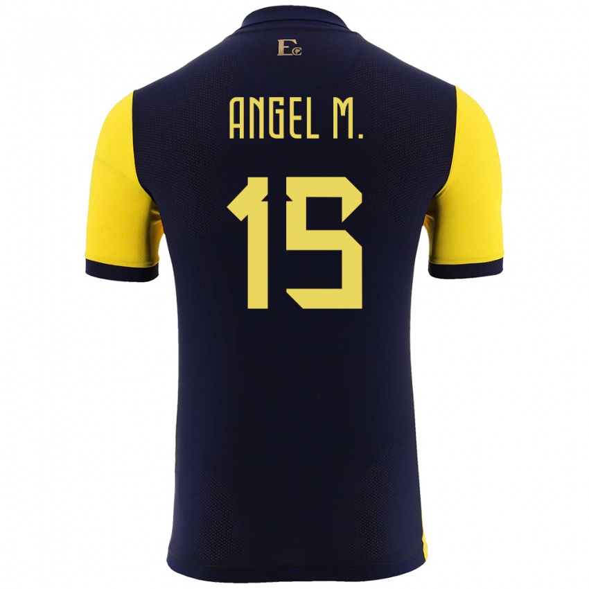 Børn Ecuador Angel Mena #15 Gul Hjemmebane Spillertrøjer 24-26 Trøje T-Shirt