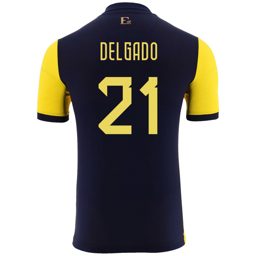 Børn Ecuador Patrickson Delgado #21 Gul Hjemmebane Spillertrøjer 24-26 Trøje T-Shirt