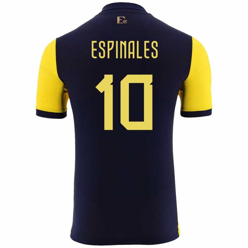 Børn Ecuador Joselyn Espinales #10 Gul Hjemmebane Spillertrøjer 24-26 Trøje T-Shirt