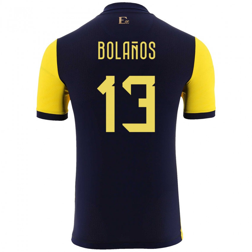 Børn Ecuador Nayely Bolanos #13 Gul Hjemmebane Spillertrøjer 24-26 Trøje T-Shirt