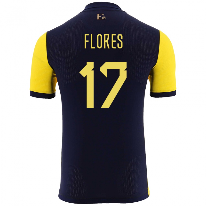 Børn Ecuador Karen Flores #17 Gul Hjemmebane Spillertrøjer 24-26 Trøje T-Shirt