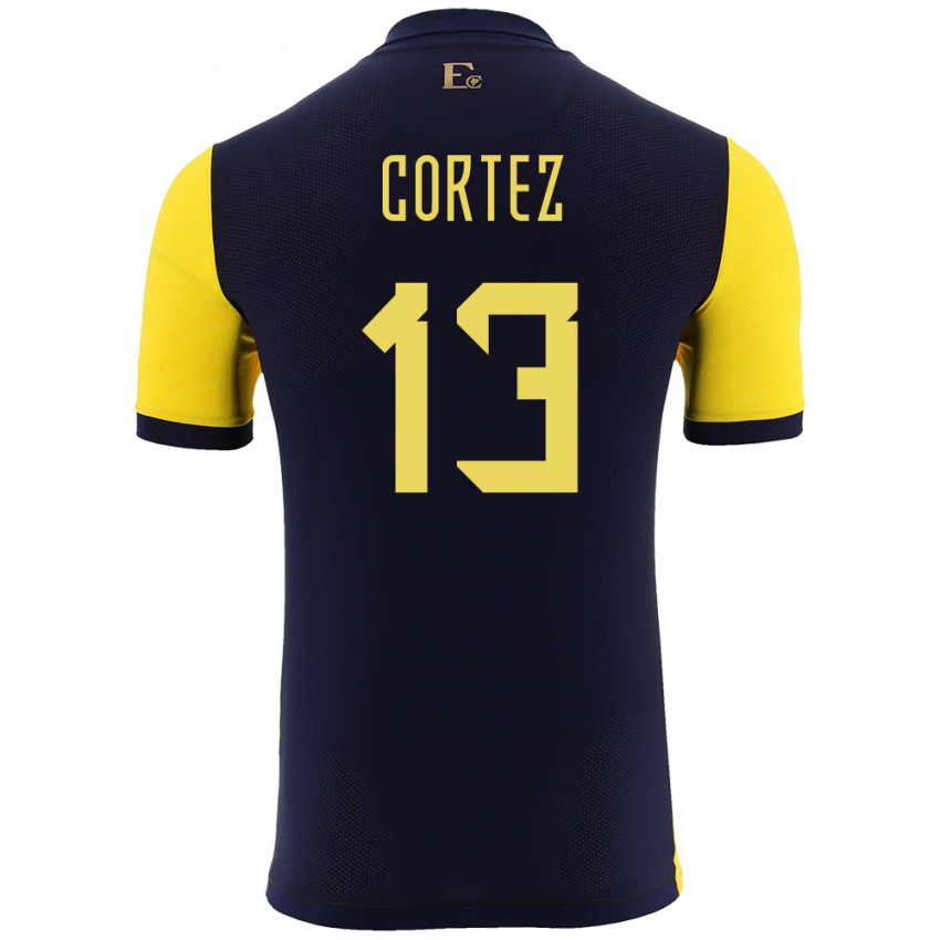 Børn Ecuador Steven Cortez #13 Gul Hjemmebane Spillertrøjer 24-26 Trøje T-Shirt