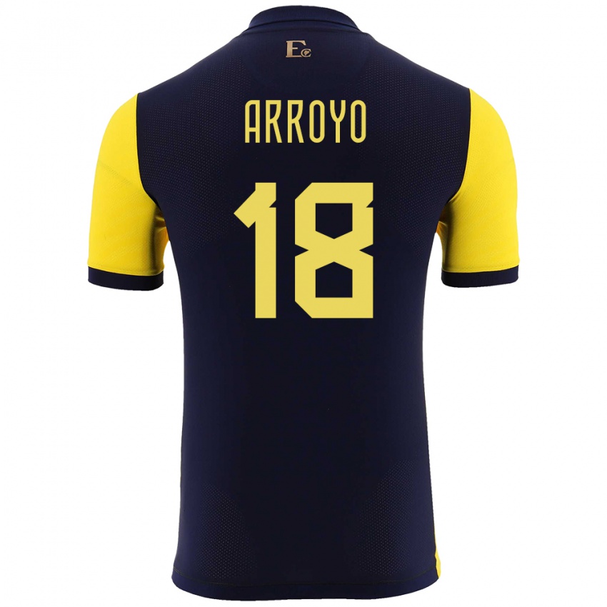 Børn Ecuador Jean Arroyo #18 Gul Hjemmebane Spillertrøjer 24-26 Trøje T-Shirt