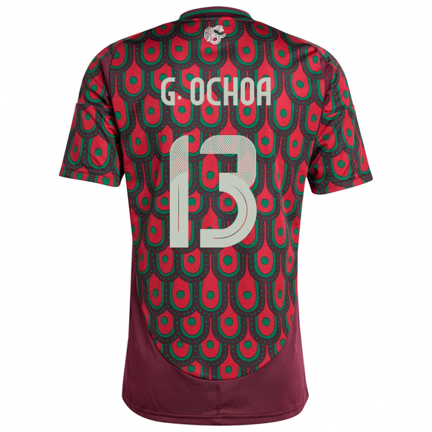 Børn Mexico Guillermo Ochoa #13 Rødbrun Hjemmebane Spillertrøjer 24-26 Trøje T-Shirt