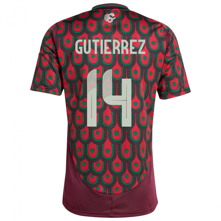 Børn Mexico Erick Gutierrez #14 Rødbrun Hjemmebane Spillertrøjer 24-26 Trøje T-Shirt