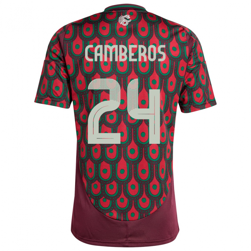 Børn Mexico Scarlett Camberos #24 Rødbrun Hjemmebane Spillertrøjer 24-26 Trøje T-Shirt