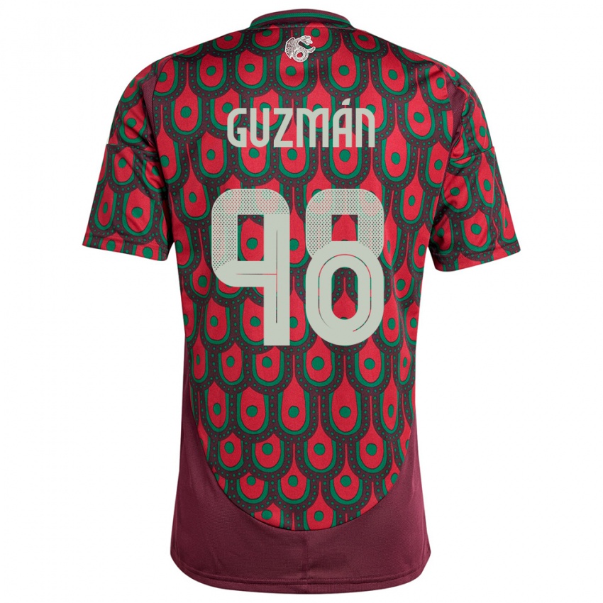 Børn Mexico Kinberly Guzman #98 Rødbrun Hjemmebane Spillertrøjer 24-26 Trøje T-Shirt