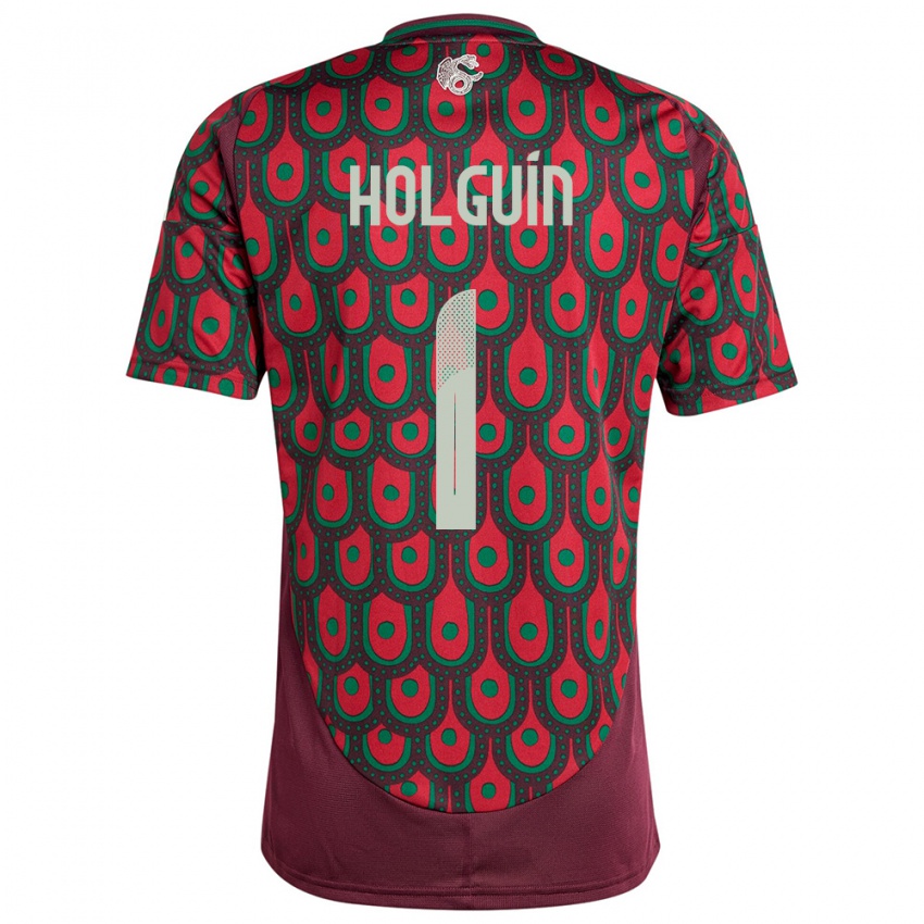 Børn Mexico Hector Holguin #1 Rødbrun Hjemmebane Spillertrøjer 24-26 Trøje T-Shirt