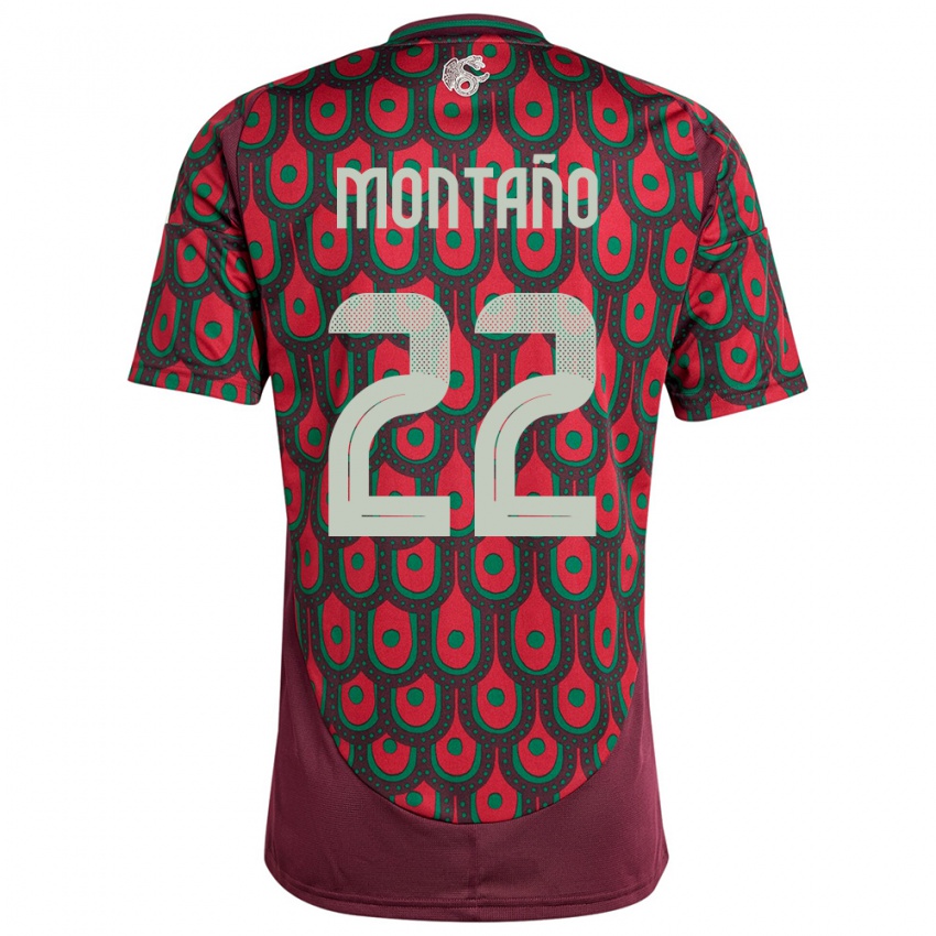 Børn Mexico Andres Montano #22 Rødbrun Hjemmebane Spillertrøjer 24-26 Trøje T-Shirt