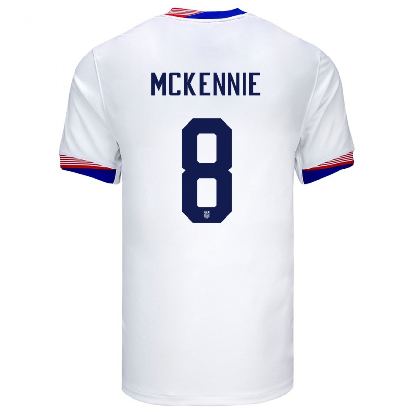 Børn Usa Weston Mckennie #8 Hvid Hjemmebane Spillertrøjer 24-26 Trøje T-Shirt