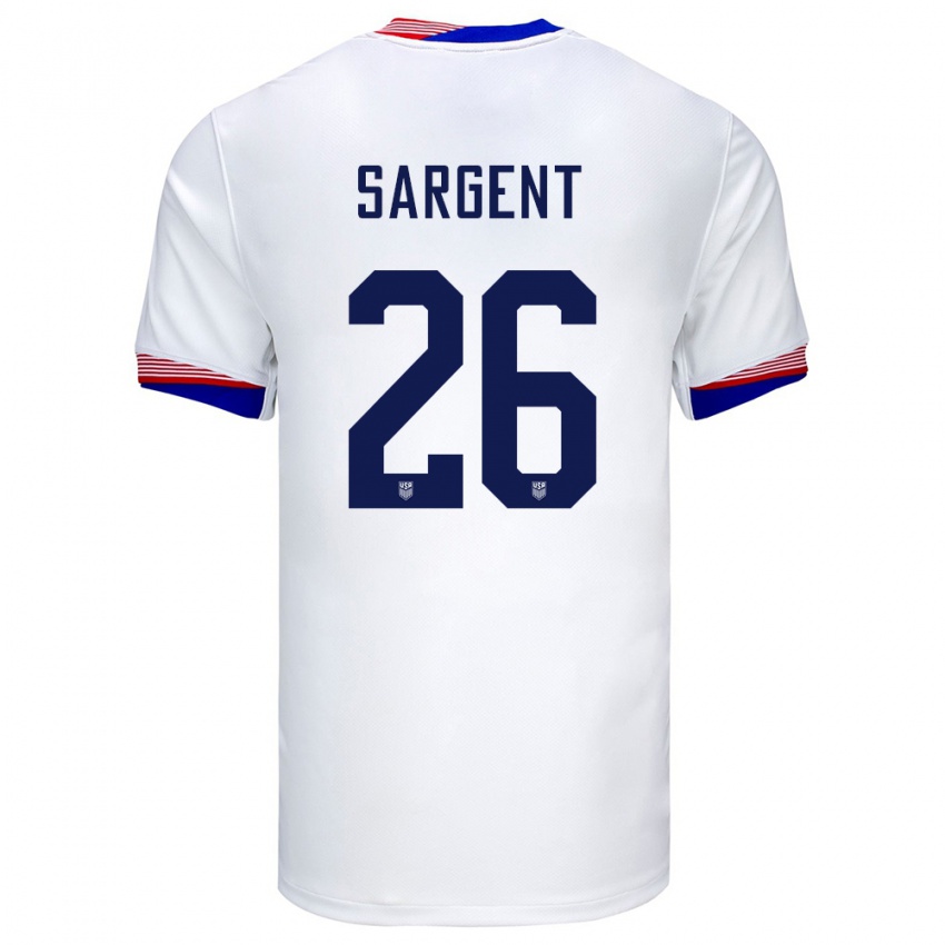 Børn Usa Josh Sargent #26 Hvid Hjemmebane Spillertrøjer 24-26 Trøje T-Shirt