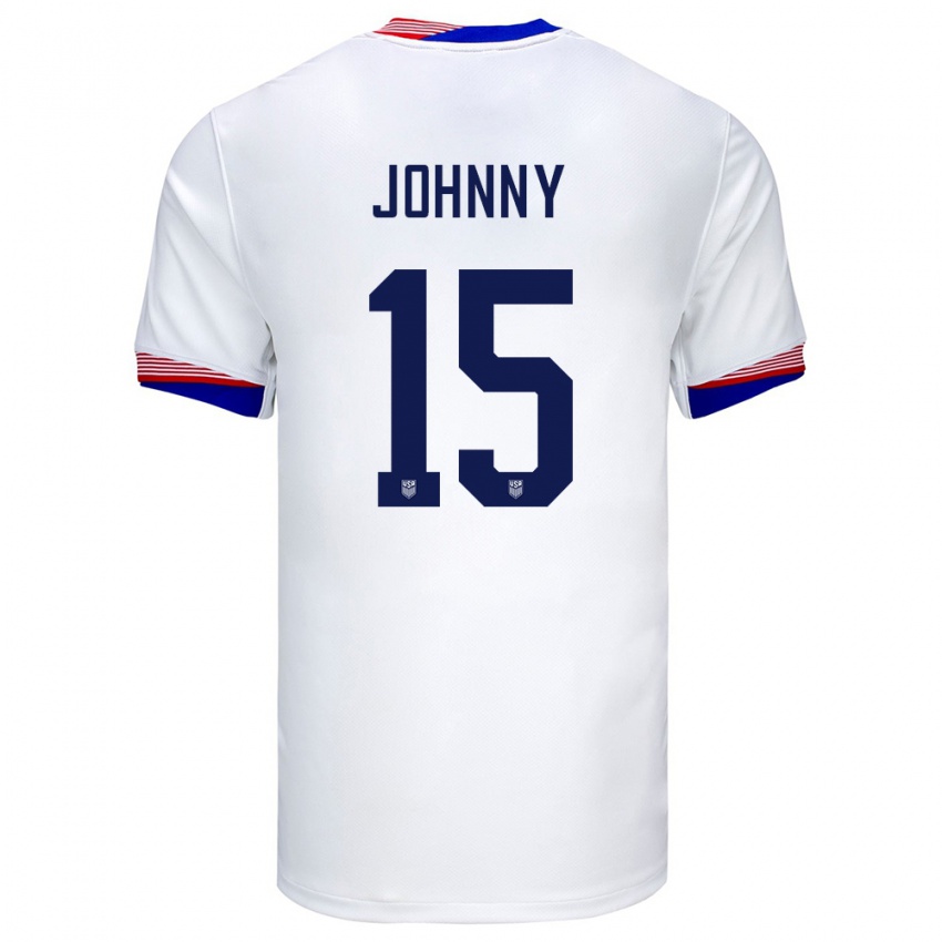 Børn Usa Johnny #15 Hvid Hjemmebane Spillertrøjer 24-26 Trøje T-Shirt