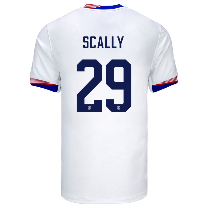 Børn Usa Joseph Scally #29 Hvid Hjemmebane Spillertrøjer 24-26 Trøje T-Shirt