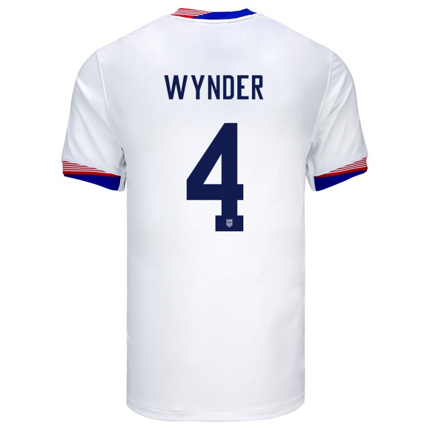 Børn Usa Joshua Wynder #4 Hvid Hjemmebane Spillertrøjer 24-26 Trøje T-Shirt