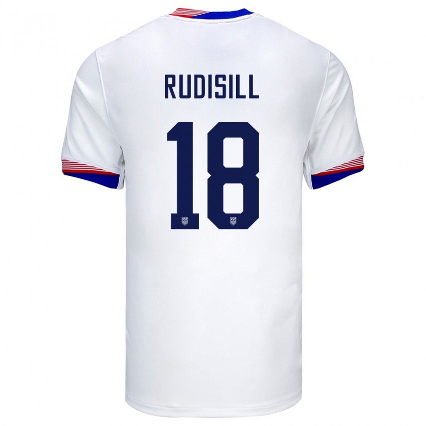 Børn Usa Paulo Rudisill #18 Hvid Hjemmebane Spillertrøjer 24-26 Trøje T-Shirt