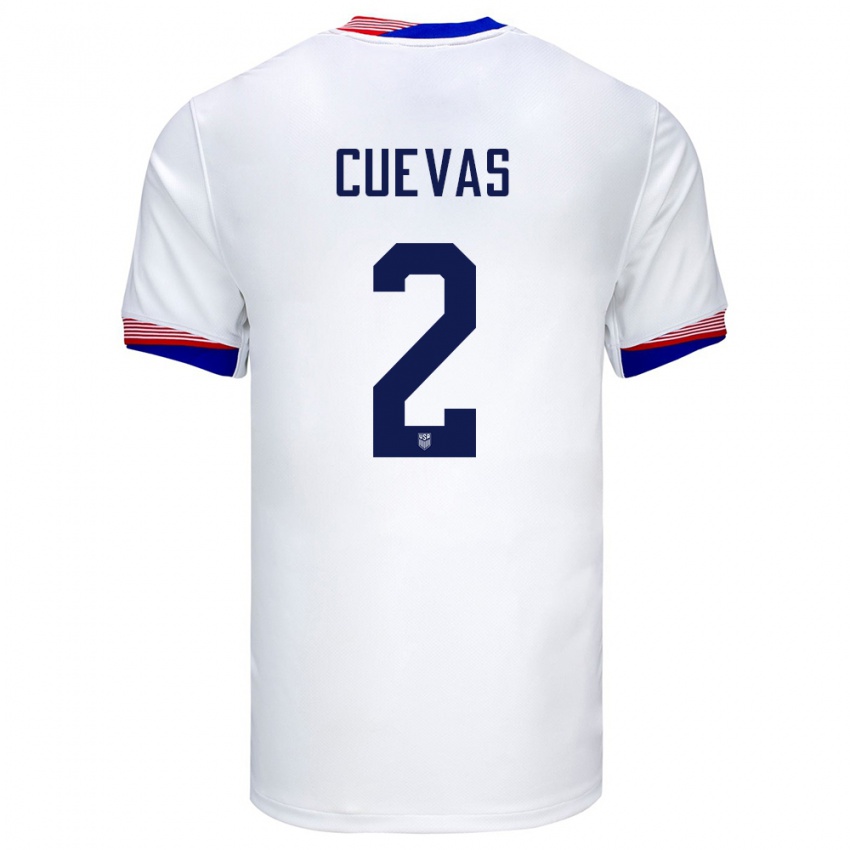 Børn Usa Mauricio Cuevas #2 Hvid Hjemmebane Spillertrøjer 24-26 Trøje T-Shirt