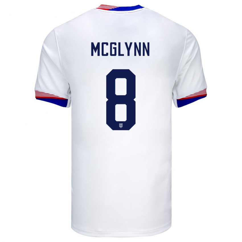 Børn Usa Jack Mcglynn #8 Hvid Hjemmebane Spillertrøjer 24-26 Trøje T-Shirt