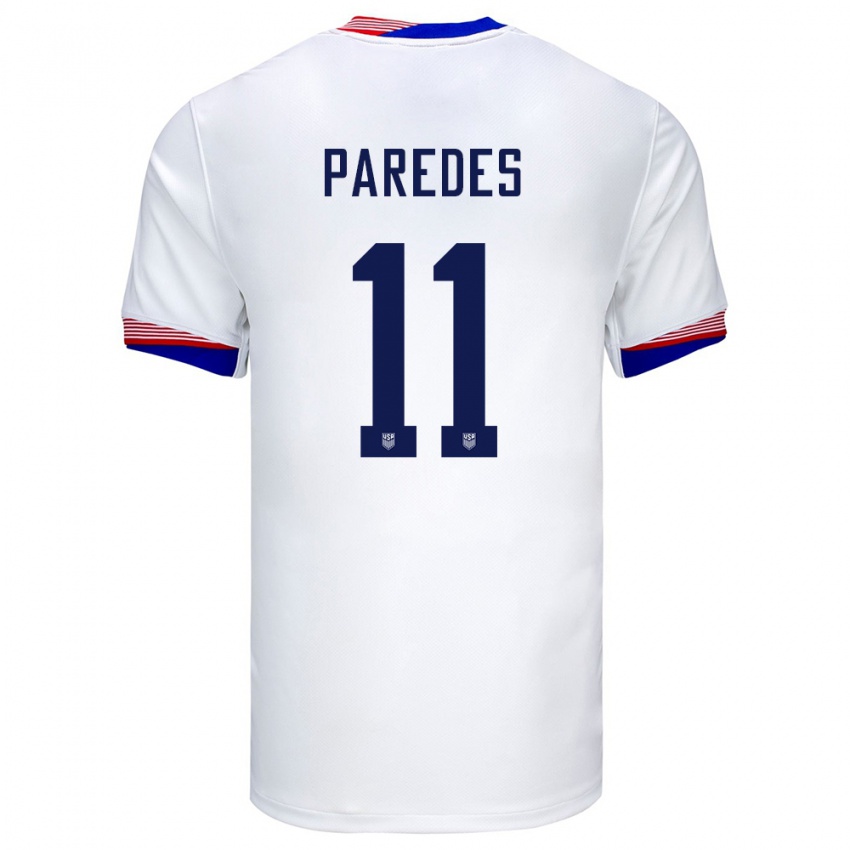 Børn Usa Kevin Paredes #11 Hvid Hjemmebane Spillertrøjer 24-26 Trøje T-Shirt