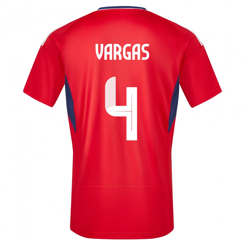 Børn Costa Rica Juan Pablo Vargas #4 Rød Hjemmebane Spillertrøjer 24-26 Trøje T-Shirt