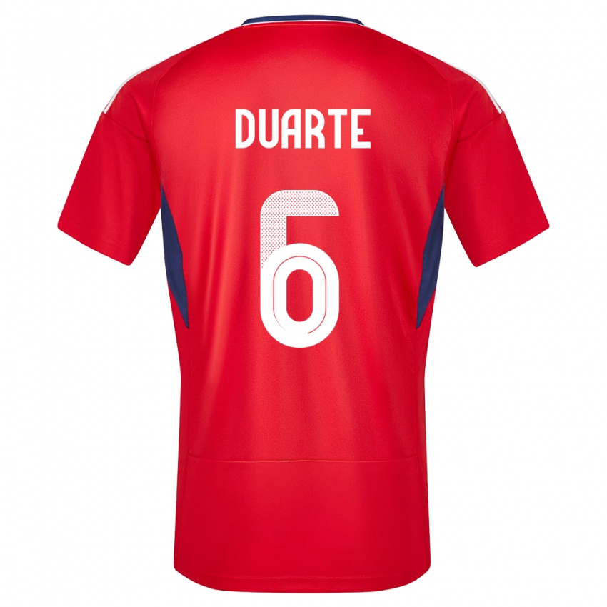 Børn Costa Rica Oscar Duarte #6 Rød Hjemmebane Spillertrøjer 24-26 Trøje T-Shirt