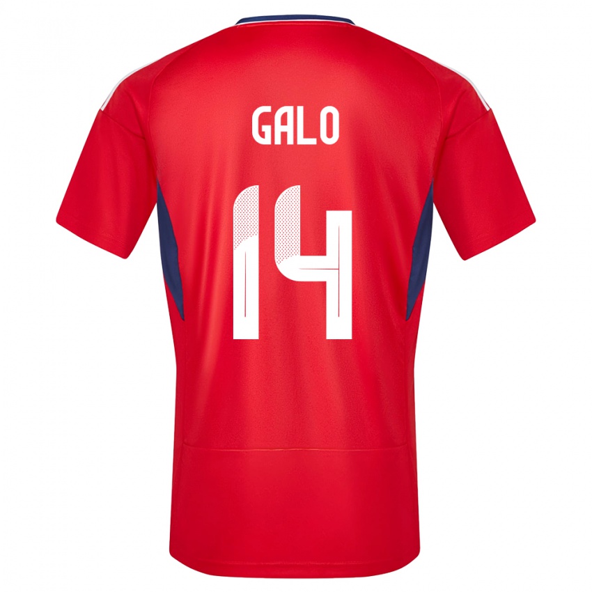 Børn Costa Rica Orlando Galo #14 Rød Hjemmebane Spillertrøjer 24-26 Trøje T-Shirt