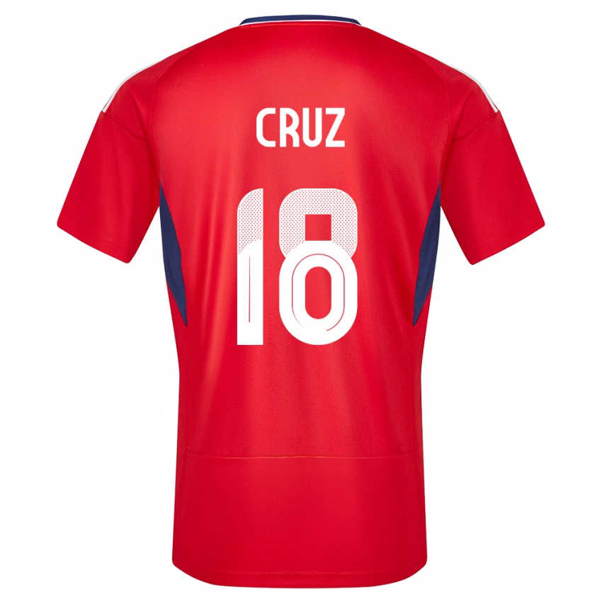 Børn Costa Rica Aaron Cruz #18 Rød Hjemmebane Spillertrøjer 24-26 Trøje T-Shirt