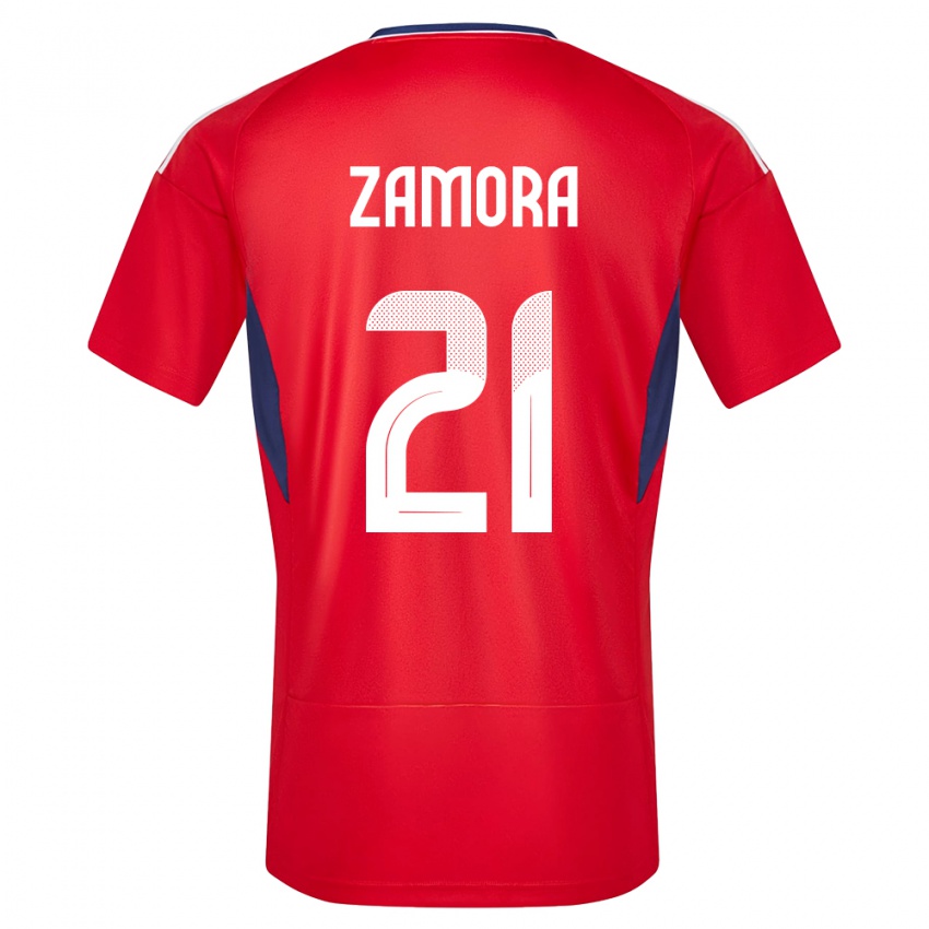 Børn Costa Rica Alvaro Zamora #21 Rød Hjemmebane Spillertrøjer 24-26 Trøje T-Shirt