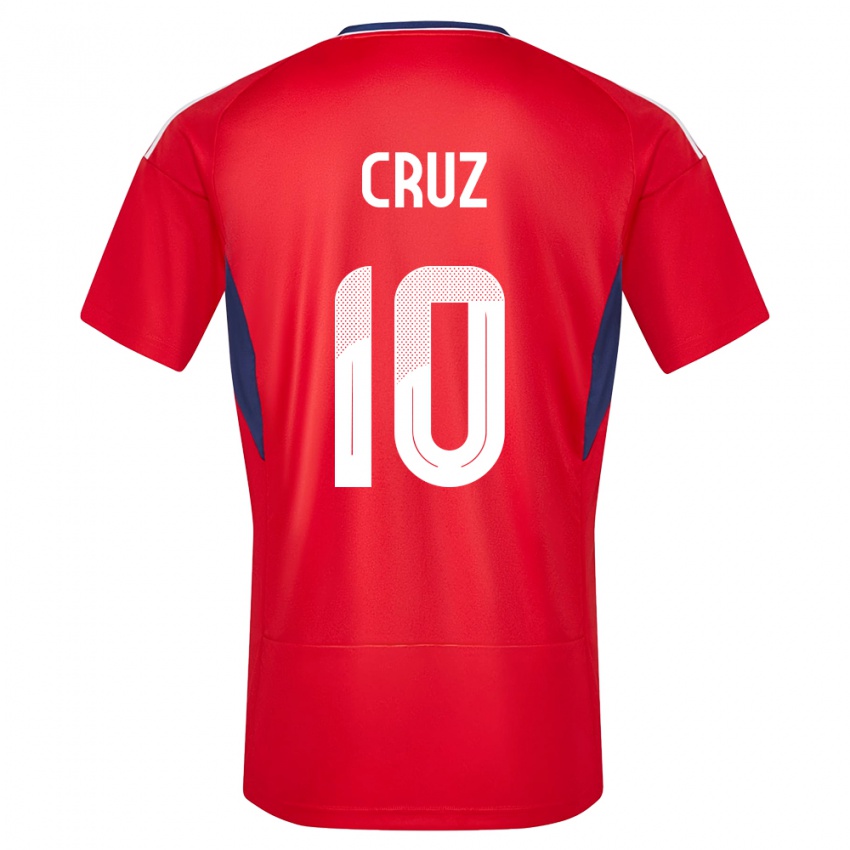 Børn Costa Rica Shirley Cruz #10 Rød Hjemmebane Spillertrøjer 24-26 Trøje T-Shirt