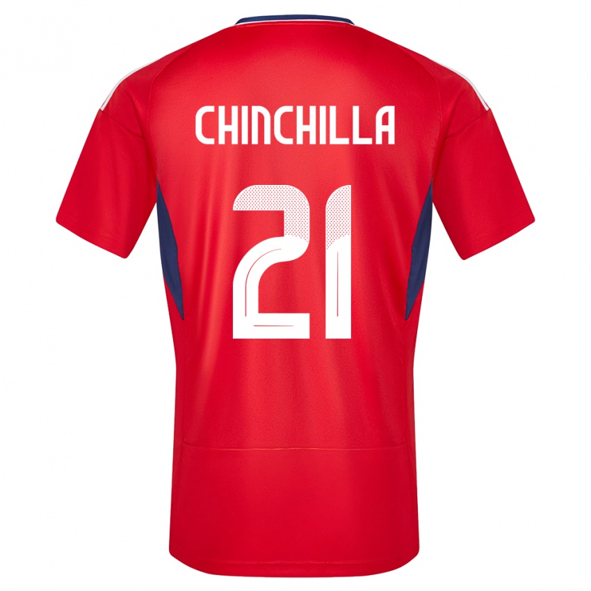 Børn Costa Rica Viviana Chinchilla #21 Rød Hjemmebane Spillertrøjer 24-26 Trøje T-Shirt