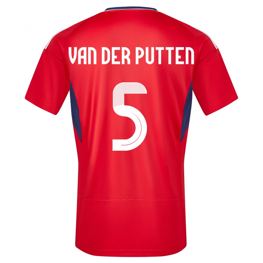 Børn Costa Rica Santiago Van Der Putten #5 Rød Hjemmebane Spillertrøjer 24-26 Trøje T-Shirt