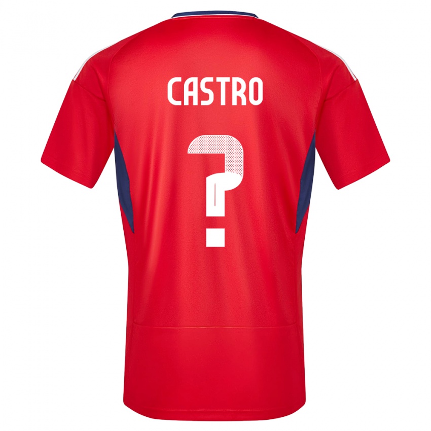 Børn Costa Rica Mathias Castro #0 Rød Hjemmebane Spillertrøjer 24-26 Trøje T-Shirt