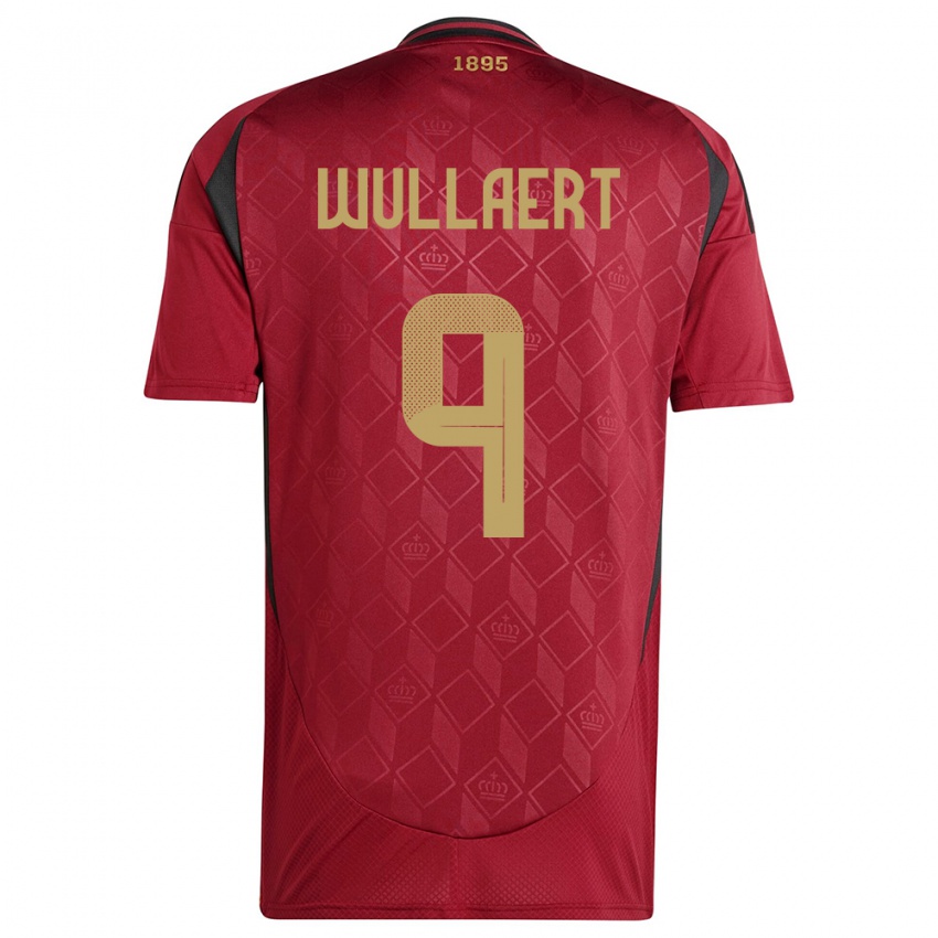 Børn Belgien Tessa Wullaert #9 Bourgogne Hjemmebane Spillertrøjer 24-26 Trøje T-Shirt