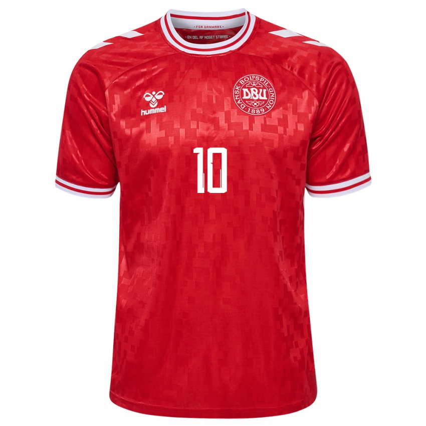 Børn Danmark Pernille Harder #10 Rød Hjemmebane Spillertrøjer 24-26 Trøje T-Shirt