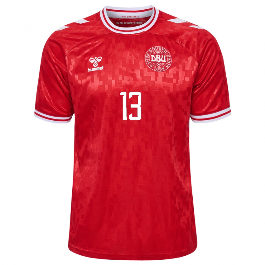 Børn Danmark Sofie Junge #13 Rød Hjemmebane Spillertrøjer 24-26 Trøje T-Shirt