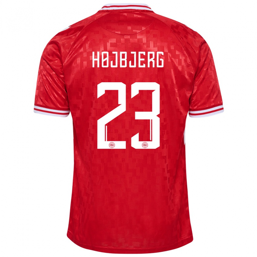 Børn Danmark Pierre Emile Hojbjerg #23 Rød Hjemmebane Spillertrøjer 24-26 Trøje T-Shirt